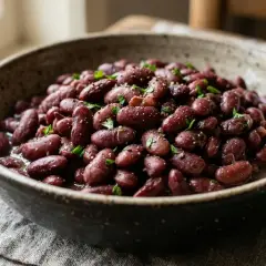 Sarkanās pupiņas, vārītas