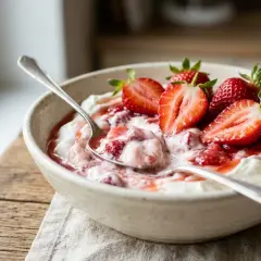 Jogurts, grieķu, zemeņu, beztauku