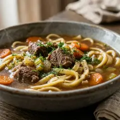 Zupa, liellopa nūdeļu