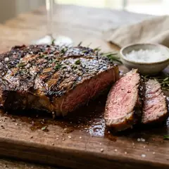 Liellops, ribeye steiks, grilēts